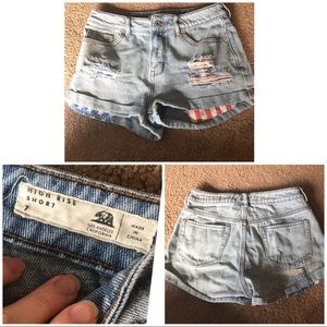 High rise jean shorts